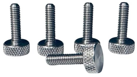 PrecisionGeek – Tornillo moleteado M3 x 15 mm – Acero inoxidable – 5 unidades – Para muebles, modelismo e ingeniería mecánica