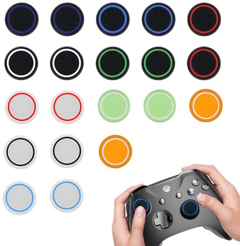 Capuchons de Joystick de Rechange Capuchon de Rechange Poignée Capuchon de Protection 20 Paires de Capuchons de Joystick en Silicone pour Xbox One Series PS4 PS5 Contrôleur Accessoires Grip