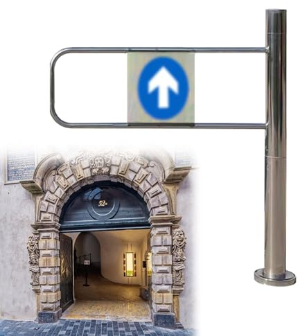 High Security 1 Way Stainless Steel Entrance Gate for Government Buildings 90° Opening Safety Device Ideal for Secure Facilities Dimensions 90x100cm (35x39in)