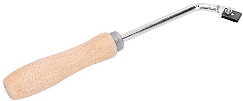 Socobeta Couteau à Rainurer Robuste en Acier avec Plan à Rainurer avec Manche en Bois de Hêtre, 3 Lames de Rechange, adapté aux Sols en Plastique PVC, Outils Pratiques pour les Revêtements de Sol