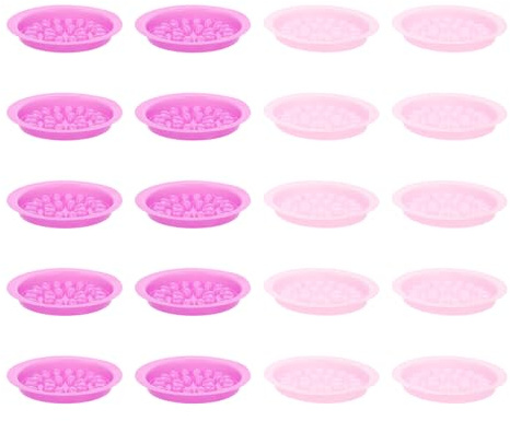 CIMAXIC 100 Piezas Bandejas de Pegamento para Pestañas Postizas, Soporte Plástico para Extensión de Pestañas, Paletas Adhesivas Pequeñas en Colores Rosa y Morado para Herramienta