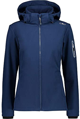 CMP Giacca In Softshell Da Donna Con Cappuccio Removibile, Blue, L