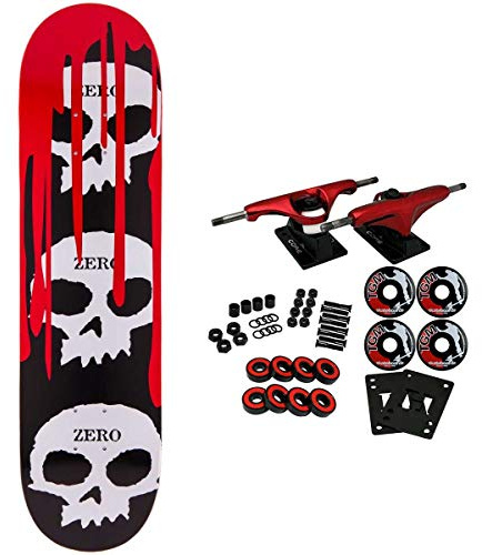 Zero Skateboard Complete 3 Skulls with Blood 8.25