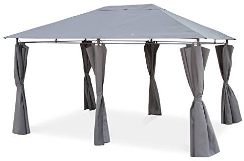 Alice's Garden - Tonnelle 3x4 m - Divio - Toile Grise - Pergola avec Rideaux. Tente de Jardin. Barnum. chapiteau. réception