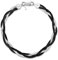 Amberta Damen 925 Sterling Silber Kettenarmband 5 mm Fischgrätenmuster Design Länge 19 cm: Schwarz-weiß silber