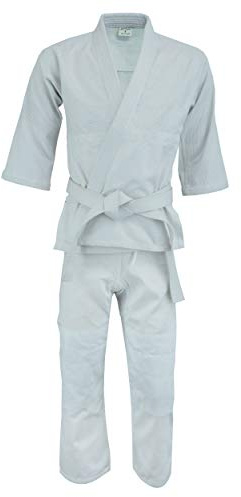 ULTIMATE FIGHT GEAR UFG Judo Single Weave Kids Adults Unisex Karate Gi Uniform - (Belt Included) (White, 000)