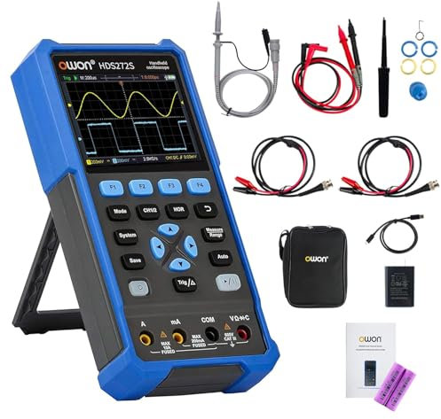 OWON HDS272S Oscilloscopio 3 in 1 Oscilloscopio per PC portatile professionale da 70 MHz, multimetro digitale da 20000 conteggi Display LCD da 3,5 pollici Strumento di test universale