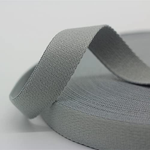 Duories, nastro in twill di cotone per tecnica di cucito, nastro obliquo, nastro per borse, borse a tracolla, borse a mano, artigianato, cucito, fai da te, 15 colori e 5 larghezze (grigio, 32 mm)