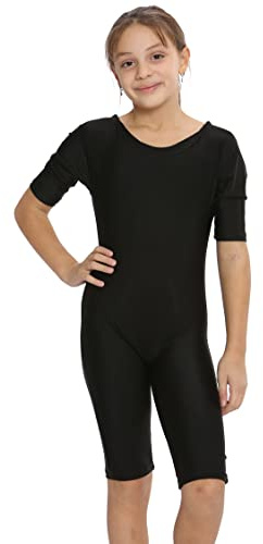 Girls,Boys,Kids,Men,Women Swimming Suit, Swim WEAR, ONE Piece SWMMIMG Costume (34 (13-14 Years), Black (Plain-NO Zip))