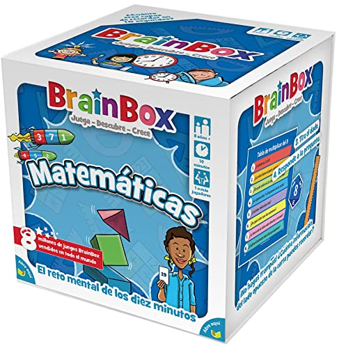 Asmodee BrainBox Matemáticas, Juego Educativo de Cartas de Memoria y Observación para Familias y Niños, A Partir de 8 Años, A Partir de 1 Jugador, 15-30 Minutos por Partida, Español