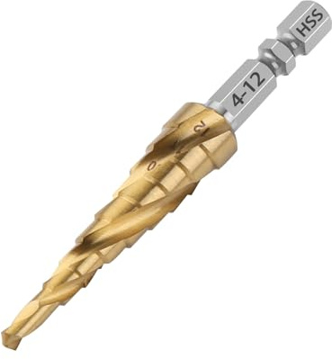 Vearter Broca escalonada de metal de 4-12 mm, 9 niveles, broca cónica para metal, HSS 4241, ranura en espiral, vástago hexagonal para acero inoxidable, chapa de aluminio, hierro, plástico, PVC, madera