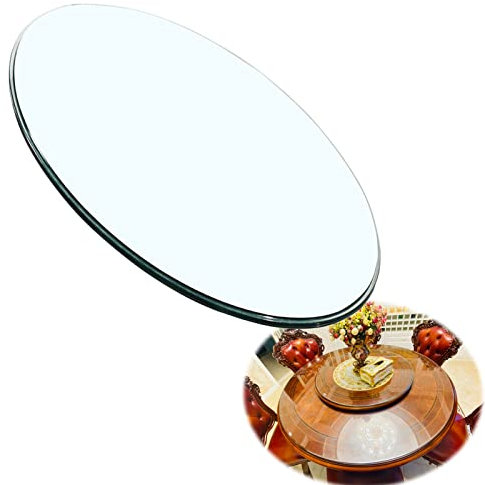 WORDFUN Cristal Redondo Tablero De Mesa Templado, Cristales A Medida, 14-40 Pulgadas, Espesor 7MM, Cristales para Mesas, para Mesa De Centro, Mesas De Hotel, Banquetes Y Familiares