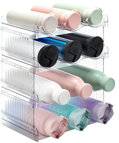 ACEROMT Portabottiglie Frigorifero Impilabile per 12 Bottiglie Vino Organizer Pratico Scaffale per Bottiglie