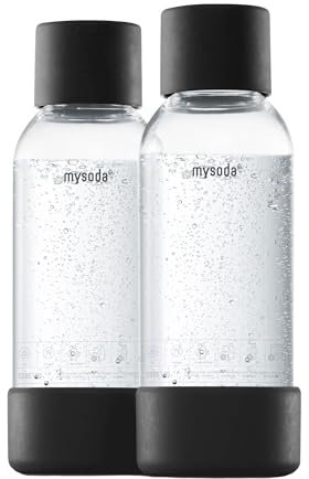 Bottiglia per carbonatazione di alta qualità, 1 l, compatibile con Drinkmate, Wassermaxx, Aqvia, Sodapop e Levivo, bottiglie riutilizzabili a chiusura rapida, coperchio e base in acciaio inossidabile,