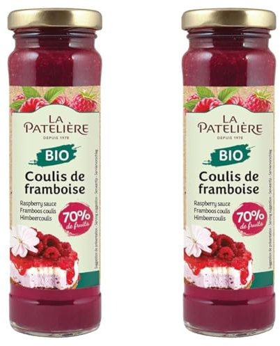 LA PATELIERE Coulis de Framboise Bio 70% de Fruits 165 g (Lot de 2)
