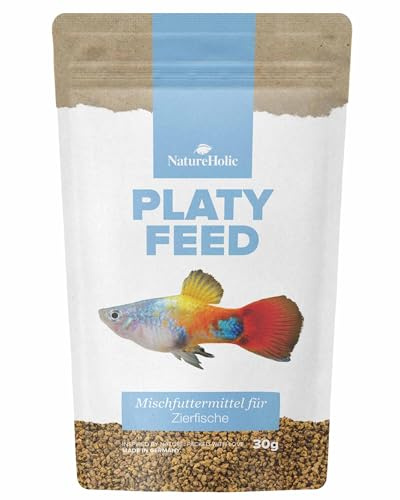 NatureHolic PlatyFeed Alimento principal de alta calidad para Platys y peces ornamentales | Promueve la salud y la intensidad del color | Ideal para Platys & Co | Alimento para peces para herbívoros |