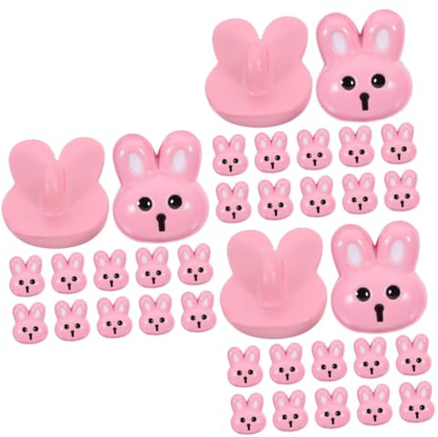 Tofficu 36pcs Sewing Resin Buttons for Crafts Small Rabbit Easter Themed Buttons Bunny Modeling Design for Clothes and Decorative Use