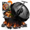 IRON TASTE Dutch Oven Set 4.5L - Eingebrannter Dutch Oven 4.5 Liter - Feuertopf Gusseiserner Topf mit praktischem Deckelheber & Edelstahl Untersetzer [für 2-4 Personen]