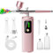 Kit de aerógrafo con compresor, 48 PSI de alta presión, sin obstrucción, juego de cepillo de aire inalámbrico recargable con boquilla de 0.3 mm, ideal para pintar, modelar, decoración de pasteles,