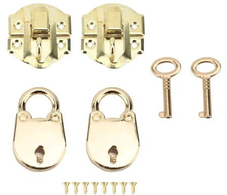 Fermeture à Glissière en Alliage de Zinc avec Vis Cadenas en Forme d'Ours Vintage Ensemble de Serrures Décoratives en Bois Boîte à Bijoux Fermeture à Glissière pour Boîte en Bois