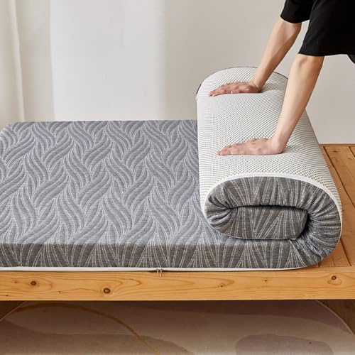 Materasso da campeggio arrotolabile, materasso futon portatile in memory foam, per interni ed esterni, comodo materasso da pavimento per letto da campeggio e uso degli ospiti,