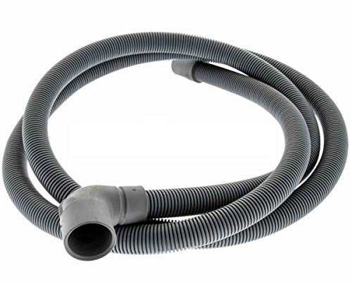 Recamania Rohr Ablaufbogen Waschmaschine Standard 90°/30 x 25 x 2000 mm, Grau, Kunststoff, Ablaufschlauch für Waschmaschine