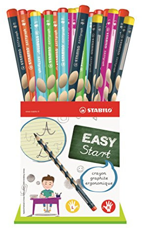 STABILO - Ergonomischer Dreikant-Bleistift für Links- und Rechtshänder - EASYgraph in 5 Farben - 36er Display - Härtegrad HB