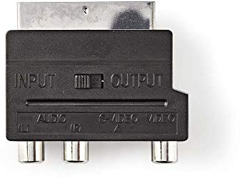 Nedis - Adattatore girevole SCART S CART maschio - S-Video femmina