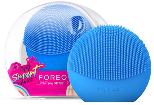 FOREO Luna Play Smart 2 - Facial Cleansing Brush - 2-in-1 Skin Analysis & Facial Cleanser - Travel Accessories - Silicone Face Massager - Holiday Essentials - App-Connected - Peek A Blue