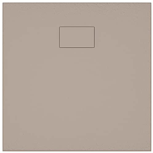 Tidyard Plato de Ducha Antideslizante Plato de Ducha Extraplano de Baño Textura Pizarra Resistente a Arañazos y Manchas No Se Deforma SMC Marrón 80x80 cm