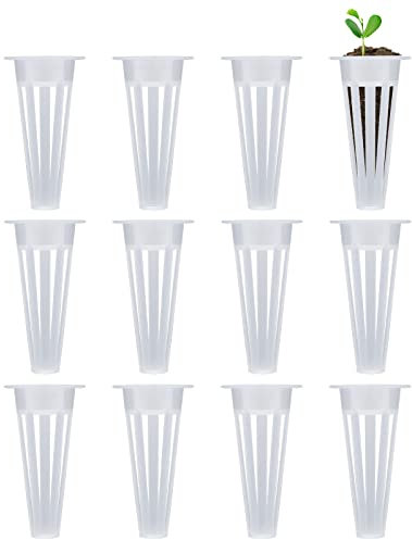 KINBOM 12 Pièces Paniers de Culture de Remplacement, Hydroponique Pot, Plastique Hydroponique Pot Panier de Culture de Remplacement pour Hydroponie pour Plantes Pots en Filet en Plastique(Blanc)