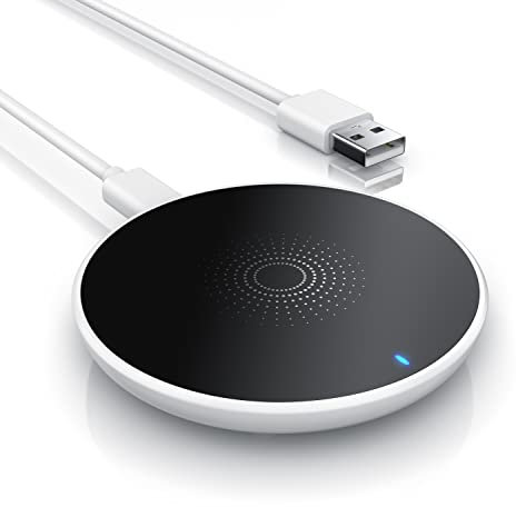 CSL - Kabelloses Ladepad Pad, Qi-Zertifiziert, Wireless Charger, Induktions Ladegerät für Smartphones kompatibel mit Samsung, Apple etc.