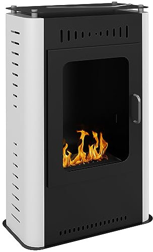 HOMCOM Ethanolkamin, modernes Design, mit Tank 1,2 l, ca. 3 Stunden Brenndauer, Abdeckung 20 bis 25 m², 50 x 27 x 82 cm, Schwarz