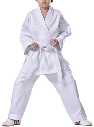 imflyker Karate Uniform Gi with Belt Sets for Kids Youth Adults Students Martial Arts Trainning Karate Suit Sets (XXXS)