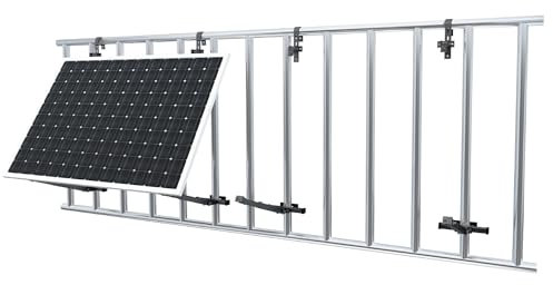 ZINNZGREEN FLEXO Balkon Halter, Balkonkraftwerk Solarpanel Halterung für Geländer, flexibel, robustes Aluminium für Solarmodule/Halterung Balkonkraftwerk Solarmodul Halterung Schwarz