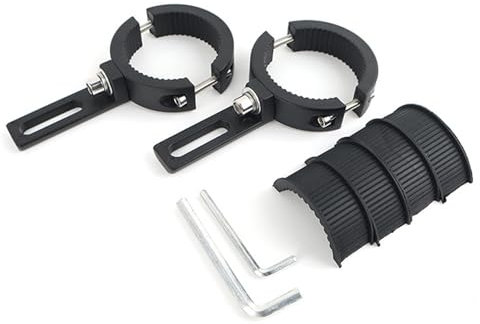 Fleymu 2 pièces Support de Montage de Lumière Travail 38-60mm Universelle, Supports de Fixation de Lampe de Fourche Avant, Support de Fixation de Phare Antibrouillard, pour Moto Voiture Camion