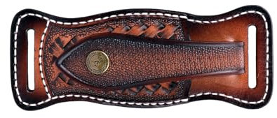 TOURBON Étui à Couteau en Cuir de Vachette pour Ceinture, étui de Transport pour Couteau Pliant, étui EDC avec Fermeture à Pression