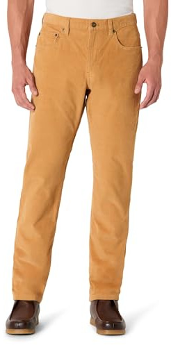 Amazon Essentials Pantalon en Velours Côtelé à 5 Poches, Coupe Droite Homme, Havane, 32W / 32L