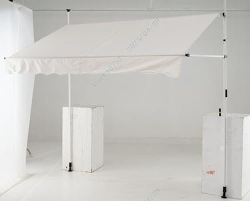 COSTWAY Tenda da Sole a Morsetto, Tenda per Balcone Senza Foratura Altezza e Inclinazione Regolabili con Manovella, Telo Impermeabile e Resistente ai Raggi Solari e Telaio Antiruggine (4M,Bianco)