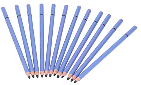 KIMISS Juego de Pintura de Bocetos Negro Carbón: 12 Lápices de Carbón Extra Suaves para Artistas, Ideales para Dibujar, Esbozar y Mezclar en Varios Papeles