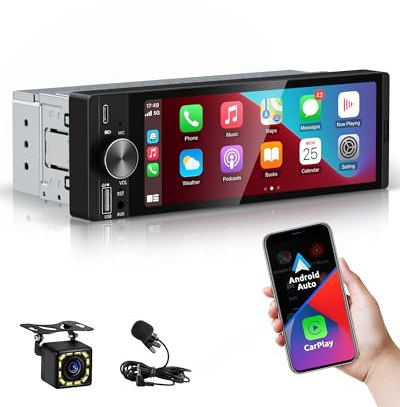 ESSGOO 6.36 Zoll 1 DIN Autoradio mit Wireless Carplay und Android Auto