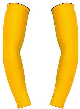 UPANBIKE Manicotti a compressione per braccia, protezione UV, maniche di raffreddamento, protezione solare, comode per sport all'aria aperta (una coppia) (giallo, L)