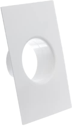 EUROPLAST Ø 100 mm, telaio terminale da parete, flangia, tubo rotondo in plastica, colore bianco