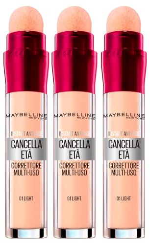 Maybelline New York Anti-Cernes Liquide Anti-Âge Polyvalent Couleur 01 Light avec Baies de Goji et Haloxyl - 3 Anti-Cernes