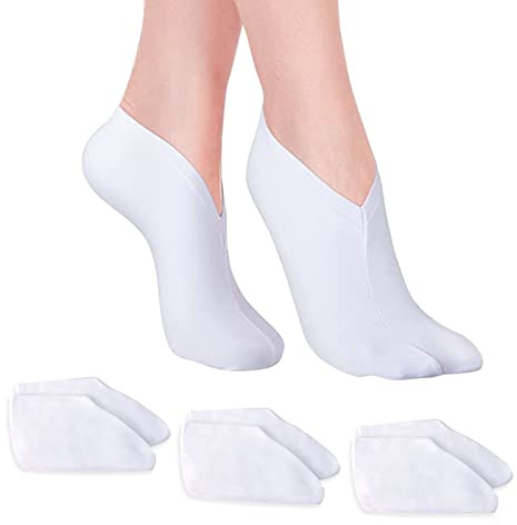 AYNKH Lot de 3 paires de chaussettes hydratantes pour la nuit en coton - Soins des pieds - Pour pieds secs et craquelés - Améliore la lotion - Absorbant