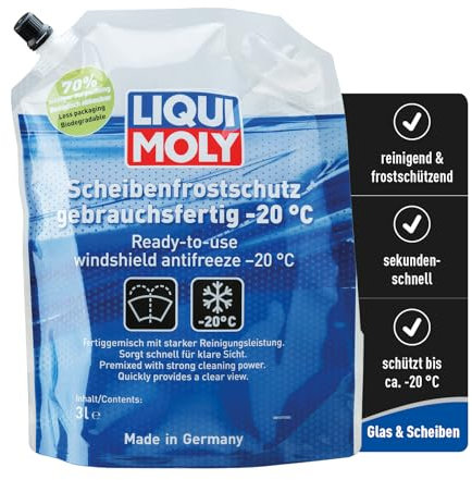 LIQUI MOLY Scheibenfrostschutz gebrauchsfertig 3 L, Art.-Nr. 21677 I Frostschutzmittel Scheibenwaschanlage für eine klare Sicht I Temperaturen bis ca. -20 °C I LED- bzw. Xenon-Scheinwerfer geeignet