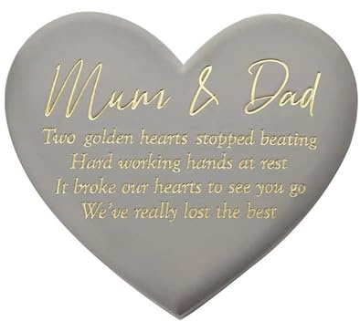Thoughts Of You - Placa conmemorativa de corazón para tumba - Mum & Dad