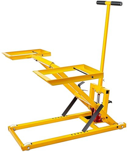 Ajikgn Gato de elevación para cortacésped, Plataforma de elevación con Pedal Antideslizante, Capacidad de 550 Libras para Tractores y cortadoras de césped de Giro Cero, Amarillo