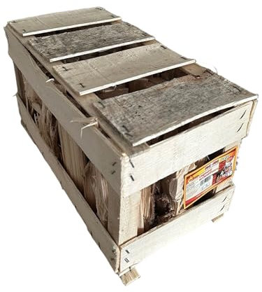 Legnetti accendifuoco 100% legno di abete confezione 16 dm3 endifuoco Combustione pulita e duratura per il tuo camino o stufa | Potere Calorifico < 5,25KWh/Kg (Cassetta, 48-1/2 Pallet)