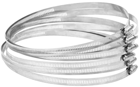 vidaXL Schlauchschellen 6 Stk., Schlauchschelle Einstellbar 91-220mm, Bandschelle für Schlauch Rohr Kabel, Rohrschelle Schlauchklemme, Edelstahl 304